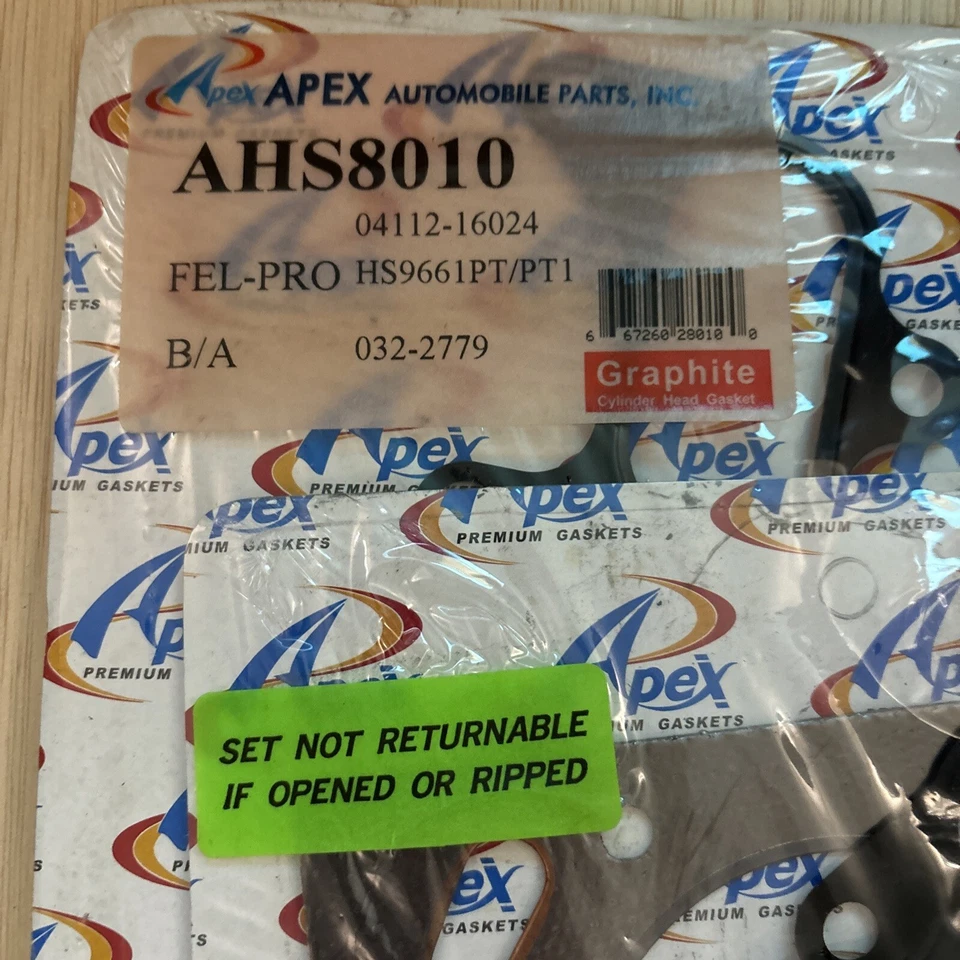 Juego de juntas de culata AHS8010 APEX para Chevy Toyota Corolla Chevrolet Nova Foto 2 de 2