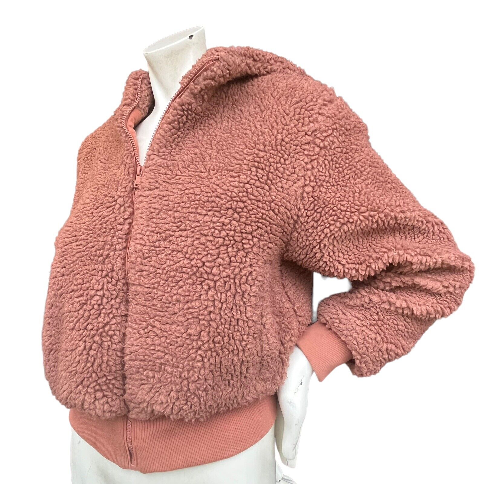 Fabletics Summit Sherpa Hooded Zip Up Fuzzy Teddy… - image 4