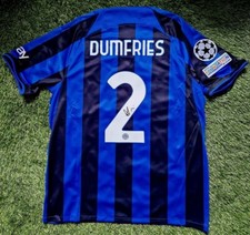 Denzel Dumfries Hand Signed Inter Milan Home Shirt 23-24