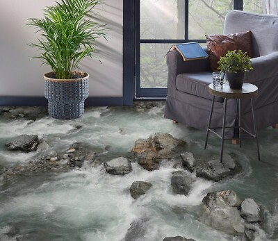3D River Stones 5028 Floor WallPaper Murals Wall Print Decal AJ WALL Fay