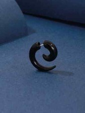 1 Paio Di Orecchini Resina Poliuretanica A Forma Di Corno Di Toro Per Uomo nero