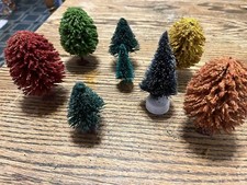 Lot of 8 Trees for Train Garden- Multiple Colors and sizes