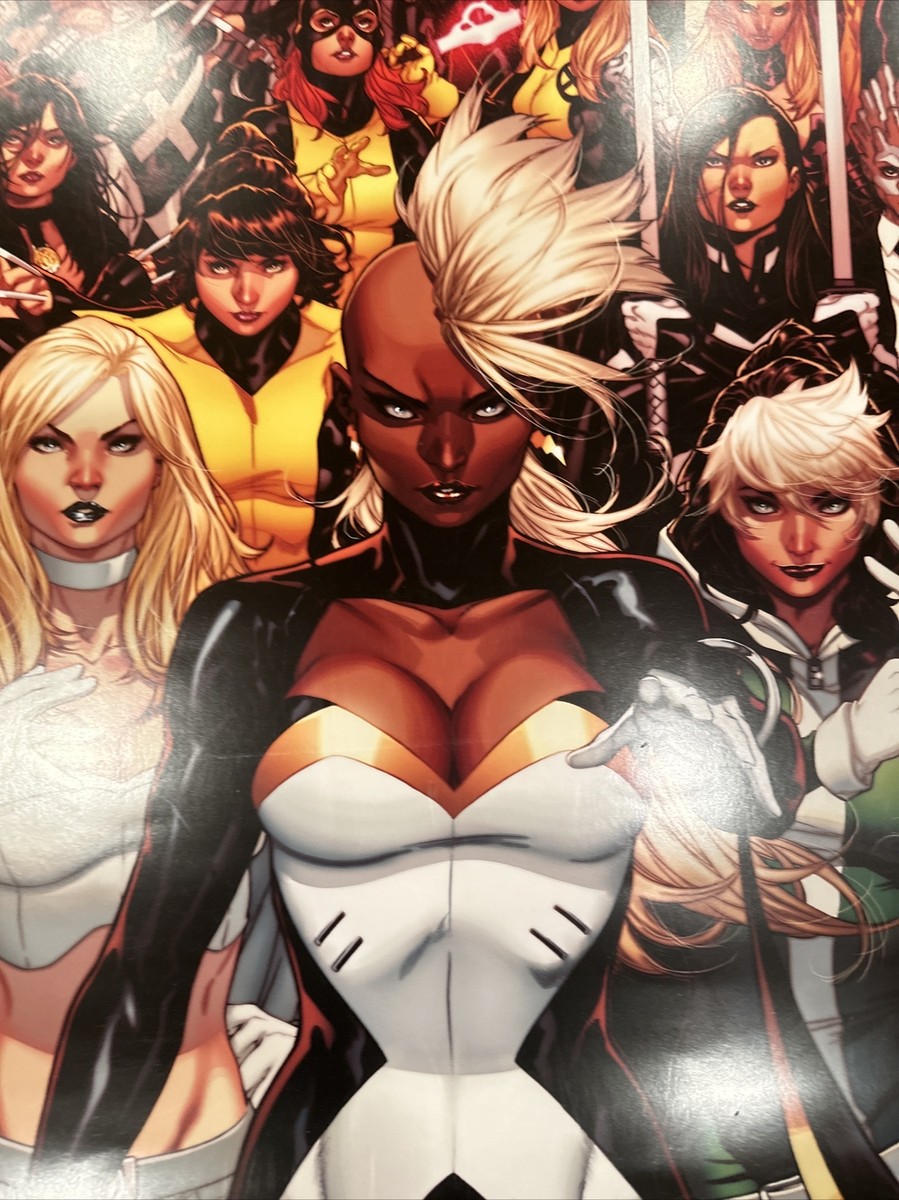アメコミ　marvel　x-men 　エマ・フロスト　マーク・ブルックス　サイン MARK BROOKS Signed X-MEN RESPECT Art Poster STORM ROGUE EMMA