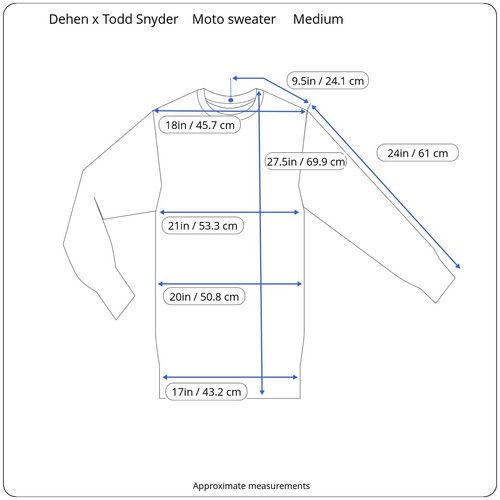 New $295 Dehen x Todd Snyder Black Wool Zip Motorcycle Sweater Sz M Made In USA - Picture 14 of 14