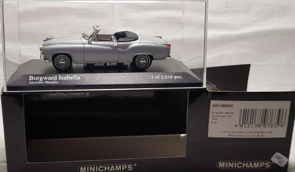 MIMICHAMPS 1/43 - BORGWARD ISABELLA COUPE-CABRIOLET - 1959 - SILVER L.E. 2016 pc - Immagine 3 di 4