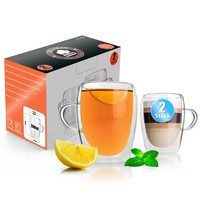 2X Doppelwandige Latte Macchiato GläSer Mit Henkel 300Ml TeegläSer ThermogläSer