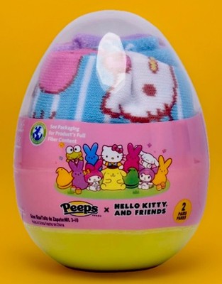 Peeps X Hello Kitty & Friends Easter Egg with 2 Pair Socks Childs Size 3-10 New