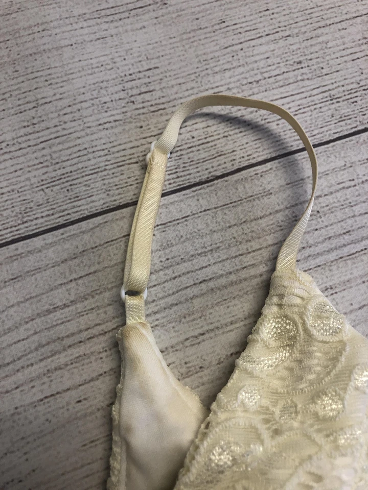 温莎礼服女式小号白色象牙色蕾丝紧身意大利面肩带鸡尾酒 — 第 4/4 张图片