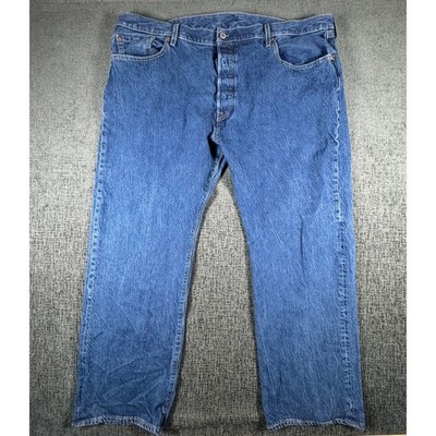 Vintage Throwback Big E Premium Levis 501 Men's Size 46x32 Button Fly Blue Jeans