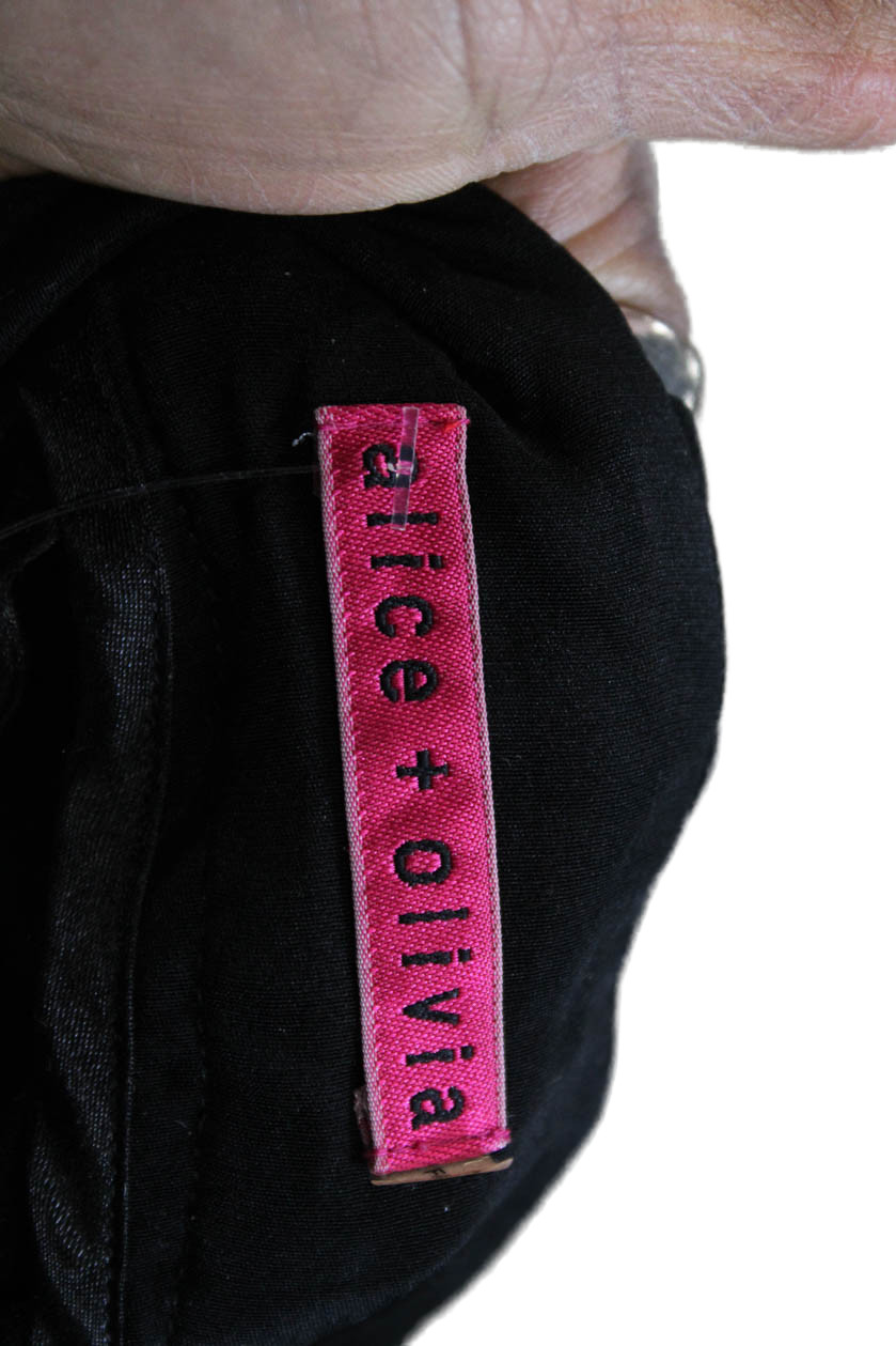 Alice + Olivia Womens Solid Black Polyester Short… - image 4