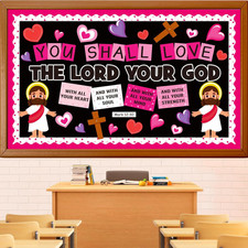Valentine's Day Christian Bulletin Board Decoration Set for Classroom  Home