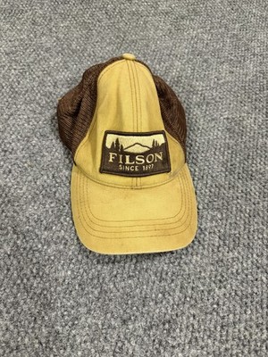 Filson Hat Cap Strap Back Brown Canvas Mesh Trucker Patch Mens One