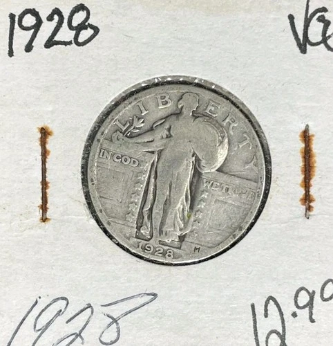 1928 STANDING LIBERTY SILVER QUARTER ~ VG ~NICE COIN~