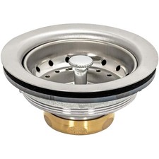 Kitchen Sink Strainer Fits 3-1/2 Inch Opening, Sink Drain Assembly with Brass...