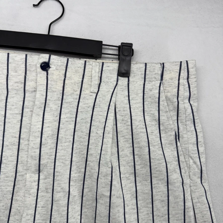 Pantalones Cortos Bicicleta De Colección Para Hombre Grandes Gris Azul A Rayas Entrenadores Hechos en EE. UU. Béisbol Foto 2 de 4