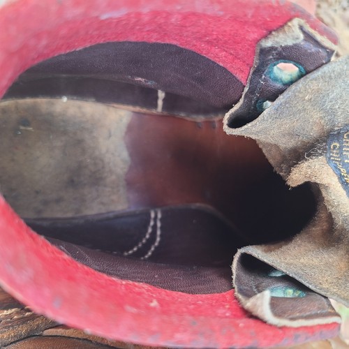 Vintage 1930-1940er Chippewa Schuhe Skischuhe braun Leder Messingbeschläge Bergsteiger - Bild 18 von 23