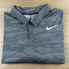 Nike Dri-Fit Polo Shirt Men XL Gray Vapor Camo Golf Standard Fit TPC Scottsdale