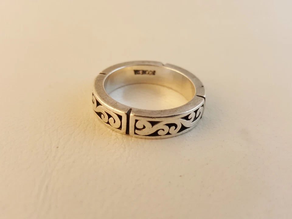 Anillo banda plata esterlina Lois Hill desplazamiento talla 9 Indonesia Foto 3 de 4