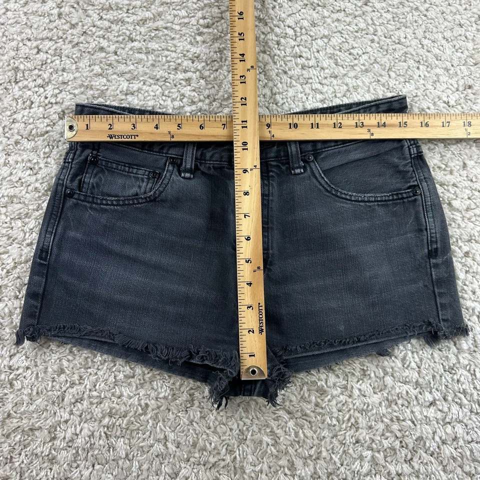 Pantalones Cortos de Jean Free People Corte Para Mujer Talla 28 Botón Mosca Envejecido Negro Foto 4 de 4