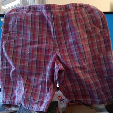 Basic Editions Plaid Shorts XL Pink Cotton Ca...