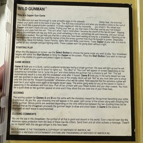 WILD GUNMAN - NES Original. Rental Box VTG Game Parts . Rare!