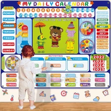 My Daily Calendar Felt Board for Kids Preschool Classroom Calendar 3.5Ft Circle 