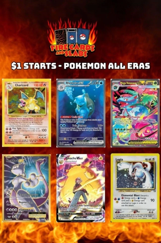 Pokemon 1 Dollar Starts Modern Vintage Megas SIRS Holos Charizard Pikachu