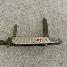 Victorinox Swiss Army Knife Silver Alox Cadet 84mm Good Snap