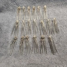 Lot Of  19 Vintage 4 Prong Pinch Pleat Drapery Curtain Hooks. 3.5" Tall. Used.