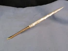 GOLD PLATED & MOTHER OF PEARL ANTIQUE DESKTOP CALLIGRAPHY DIP PEN 14K GOLD NIB