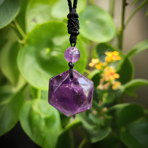 Collar de amatista Hexagrama Colgante Púrpura Piedra preciosa Protección... - Imagen 1 de 24