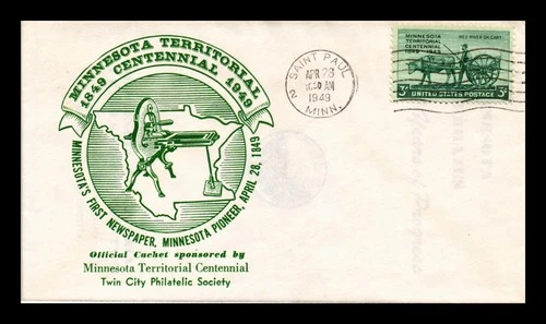 US COVER MINNESOTA TERRITORY CENTENNIAL FIRST DAY ISSUE SCOTT 981