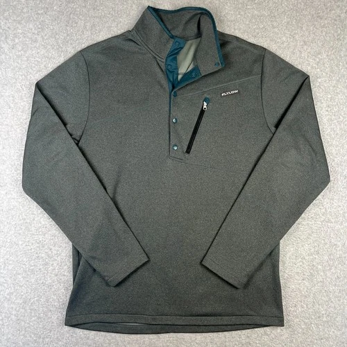 Flylow Hemlock Fleece Snap Pullover Sweater Large Mens Grey Hiking Ski - product listing photo