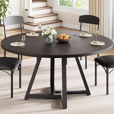 Round Kitchen Dining Room Table Circle Dining Dinner Table with Pedestal Metal F