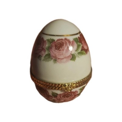 Roses & Gold Easter Egg Trinket Box 