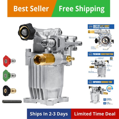 #ad #ad 3 4quot; Shaft Horizontal Pressure Washer Pump 2600 3300 PSI @ 2.5 GPM Power W... $101.88