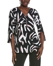 Joseph Ribkoff Abstract Front Zip Tunic Top Women's