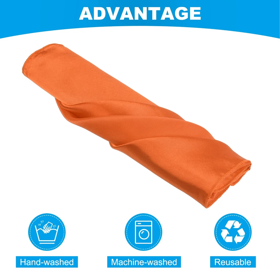 6 pz tovaglioli stoffa tovaglioli da tavola in raso arancione tovaglioli 17x17" - Immagine 3 di 4