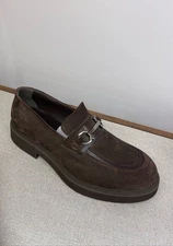 New Salvatore Ferragamo Fiorello Men Suede Brown Bit Loafer 7.5 8.5 9 10 10.5