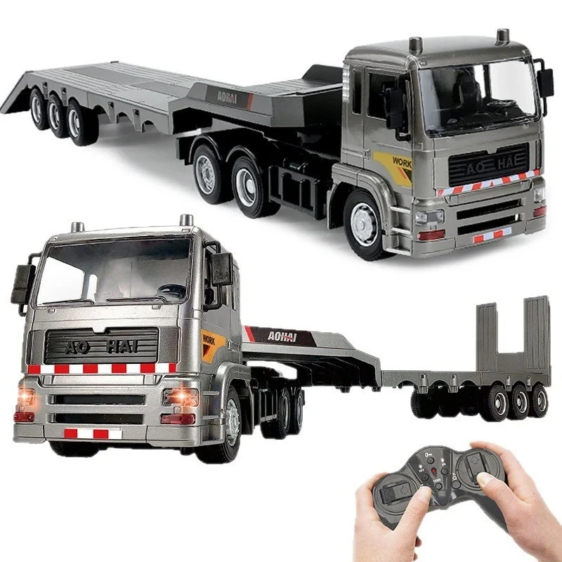 Jada MCTRUCK Camión RC De Cars A Escala 1:24 Con Remolque Desmontable - 46 Cm, Luces, Sonido Y Control 2.4 GHz, Pilas Incluidas