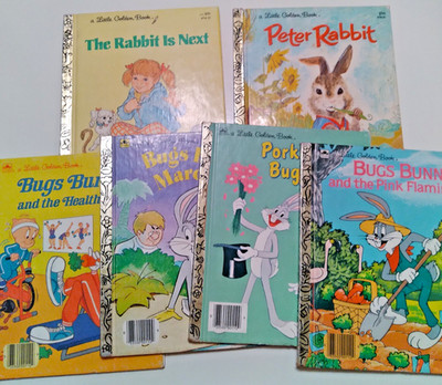 Vintage Lot Of 6 Little Golden Books Bugs Bunny Spring Easter Bunny Rabbits
