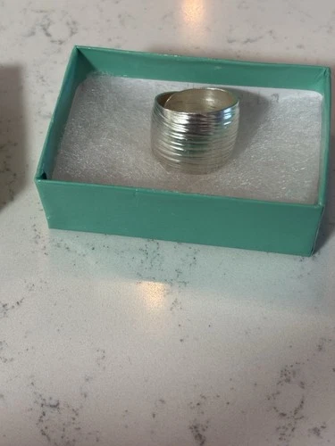 Handmade Shiny Sterling Silver Adjustable Wide Convex Band Ring Size 6-11