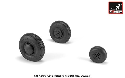 Antonov An2/An3 Colt wheels w/weighted tires Armory Models AR AW48036 Scale 1/48 - Picture 3 of 24