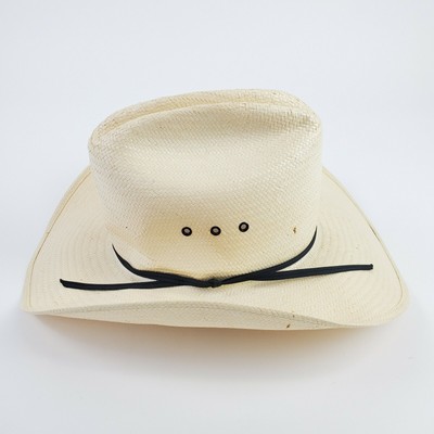 VTG Bee Cool Straw Hat Black Bow USA 
