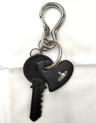 Vivienne Westwood ブラックキーリング Vivienne Westwood Black Leather Key Ring Orb Heart Used | eBay