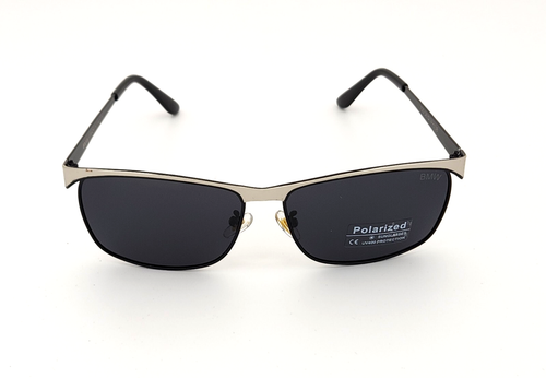 Polarized BMW Metal Sports Sunglasses Silver Smoke Polarized Lens NEW BW16 - Picture 3 of 12
