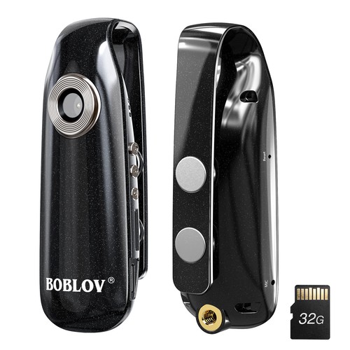BOBLOV 007 Small Body Cameras Pocket Video & Audio Recording with Back Clip