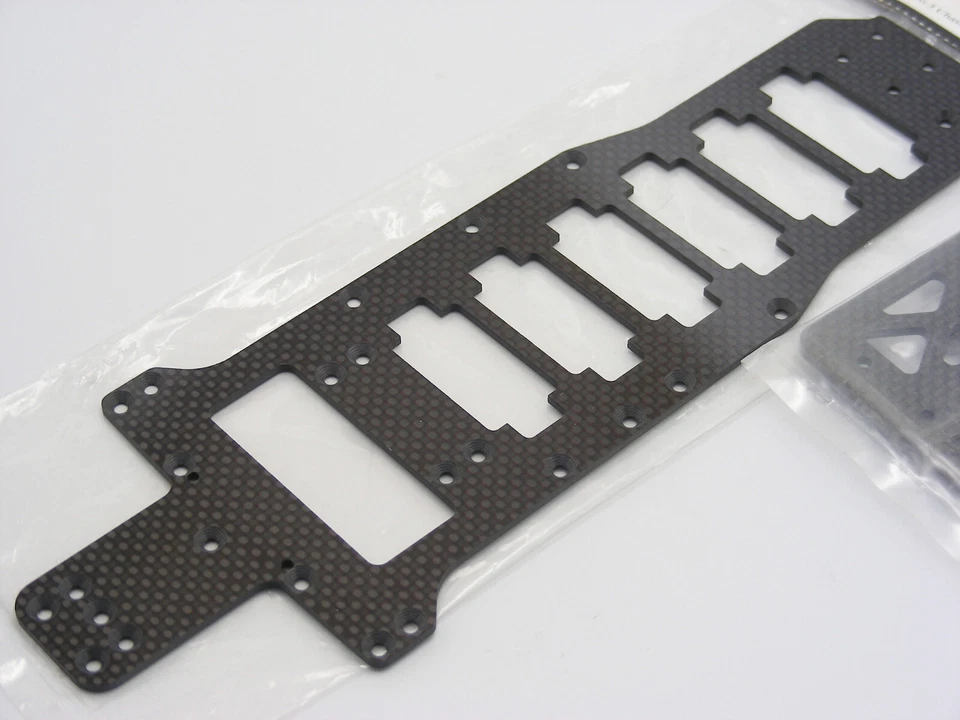 Vintage HOT BODIES HB HPI PRO3 Carbon Main Chassis & Side Plates Hara Type NEW ! - Image 3 of 4