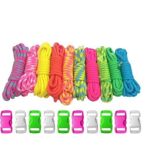 Paracord Fallschirmschnur & Schnalle Zum Selbermachen Combo Armband Kits Basteln Schmuck 100 Fuß - Bild 12 von 33
