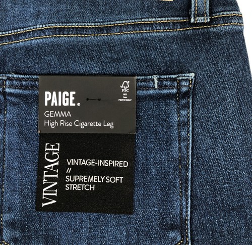 Neu mit Etikett Paige Denim Gemma Damenjeans hoher Bund Zigarettenbein Größe 32 in Skizzenbuch - Bild 10 von 21